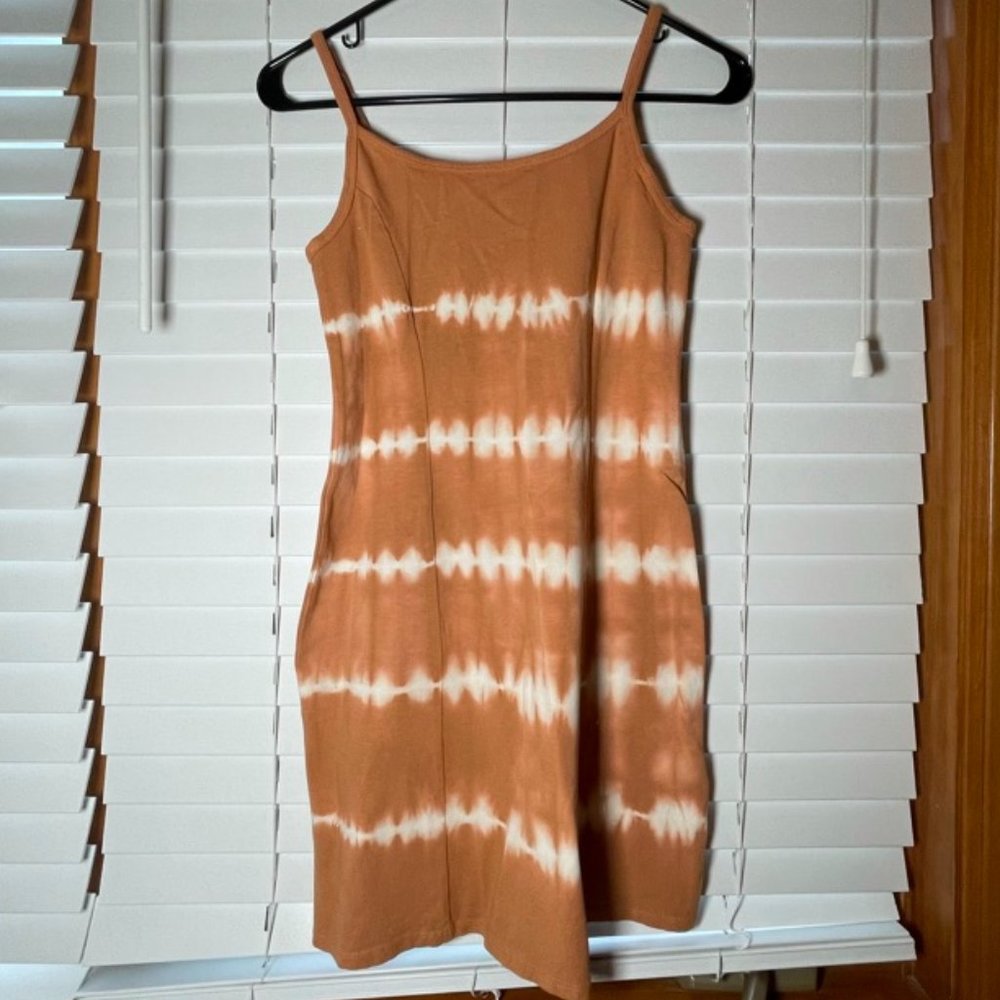 Billabong burnt orange and white tie dye dress size S